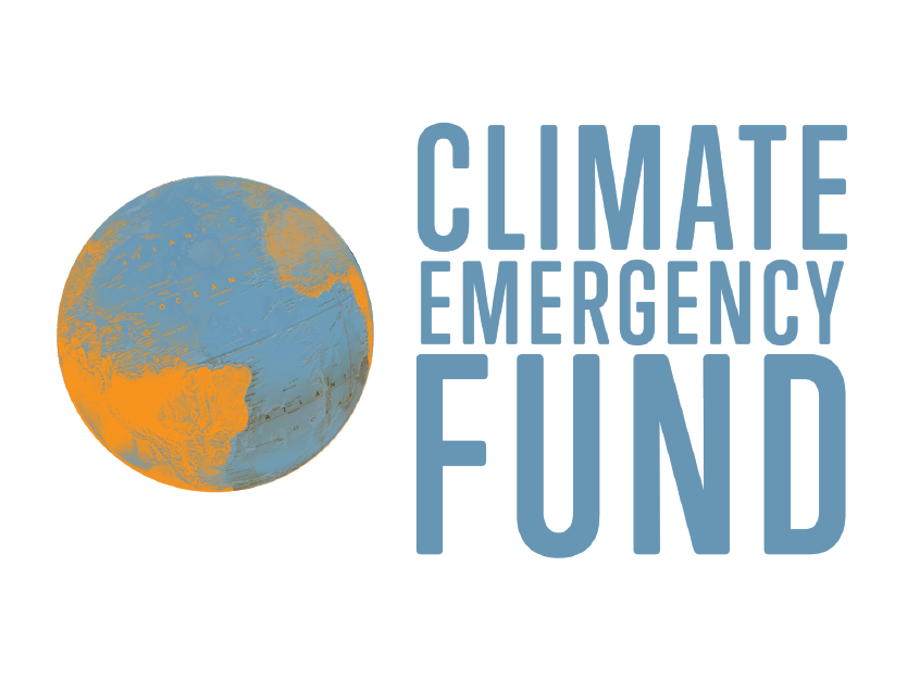 orange and blue logo for climate emergency fund