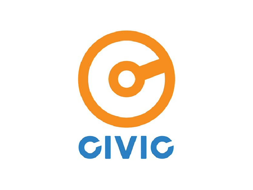 orange and blue logo for civic design